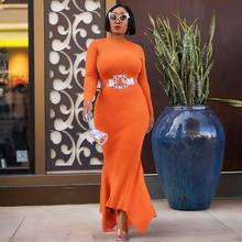 African Dresses For Women Robe Knitting African Clothing Dashiki Fashion Long Maxi Dress Africa Clothing Tight Long Sleeve Dress 2024 - buy cheap