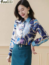 Boollili Women's Shirt 100% Silk Vintage Blouse Women Clothes 2020 Spring Autumn Shirt Women Tops Long Sleeve Blouse Ropa Mujer 2024 - buy cheap