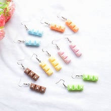 Creative Geometry Emulational Shiwan Chocolate Eardrop Personal Sweet Long Colored Chocolate Simple Earrings Jewelry Gift 2024 - buy cheap