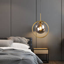 Nordic Modern LED Golden Ring Glass Ball Pendant Lighting minimalist design for Livingroom Kitchen Foyer Loft Bedroom home Decor 2024 - buy cheap