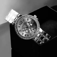 Geneva-relojes de moda con diamantes de imitación para Mujer, relojes de cuarzo de acero inoxidable, relojes de vestir de lujo para Mujer 2024 - compra barato