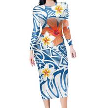 HYCOOL Гавайский тропический цветок листья принт плюс Размеры платье для женщин, женская повседневная одежда модная зимняя одежда 2024 - купить недорого