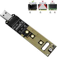 M.2 nvme ssd m chave para usb 3.1, adaptador pci-e pcie para drive de estado sólido 3.0, cartão conversor interno para 2242/2260/2280 2024 - compre barato