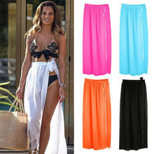 Women Bikini Cover Up Sheer Mini Wrap Skirt Sarong Pareo Swimwear Summer Dress Beachwear 2024 - buy cheap