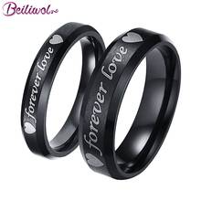 Vintage Fashion Rings Women & Men Titanium Steel Black Punk Jewelry Engagement Wedding Band Couple Forever Love No Fade 2024 - buy cheap
