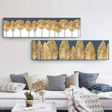 Morden Abstract Nordic Canvas Painting Gold Leaf Plant Wall Art Poster and Print for Living Room Bedroom Picture Home Decoration 2024 - buy cheap