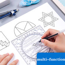 Régua de desenho multifuncional criativa, régua transparente, modelo para estudantes de pintura, manual de medição, design e relatório 2024 - compre barato