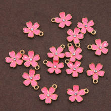 6pcs Classic Colorful Enamel Flower Blossom Pendant Charm Plant Classic Bracelet Connection Pendant Accessories DIY Jewelry 2024 - buy cheap