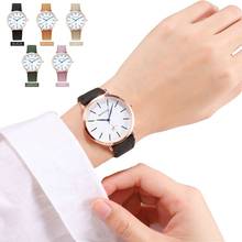 Relógio feminino casual com pulseira de couro, relógio analógico simples de quartzo com pulseira de couro, da moda, de luxo, 2021 2024 - compre barato