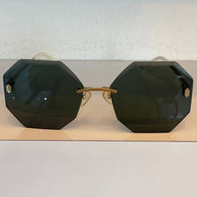 Óculos de sol vintage clássico, óculos espelhados sem aro uv400 2024 - compre barato
