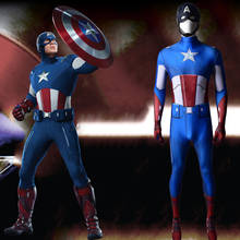 Superhero Steven Rogers Costume Cosplay Zentai Spandex Lycra Jumpsuit Bodysuit Halloween Costume Disfraces Para For Adult/Kids 2024 - buy cheap