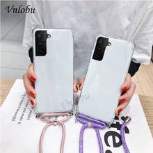 Funda con cordón para Samsung S21 Plus, cubierta transparente a prueba de golpes para Samsung Note 20 Ultra M62 A32 A52 2024 - compra barato