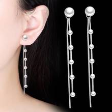 Fashion Female Earring Silver Color Pearl Balls Long Tassel Chain Earrings for Women jewelry Oorbellen Brincos Pendientes 2024 - buy cheap