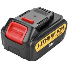 Bateria recarregável para ferramentas, 1 peça, 20v, 6000mah, para dewalt dcb200 max, substituição dcb18d dcb204 dcb101 dcf885 2024 - compre barato