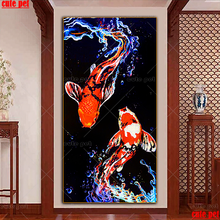 diamond mosaic pattern Fish koi Full Square stones DIY 5D Diamond Painting Cross Stitch Kits rhinestone Embroidery animal large 2024 - buy cheap