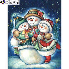 DIAPAI-pintura de diamante "de dibujos animados muñeco de nieve", punto de cruz, foto personalizada, bordado de diamantes, cuadrado, redondo, decoración del hogar, A26756 2024 - compra barato