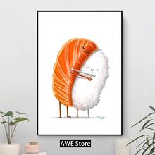 Sushi Hug Wall Art Posters Prints Canvas Canvas Painting Living Room Bedroom Home Office Hotel Apartment kitchen Decoration 2024 - buy cheap