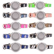 5pcs/lot 25mm Floating Glass+Steel Locket Single Wrap PU Leather Bracelets Wristband With 50pcs Random Charms Christmas gifts 2024 - buy cheap