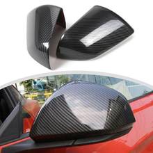 1Pair Carbon Fiber Rear View Side Mirror Cover Shell housing Trim Car Styling Accessories For Ford Mustang 2015 2016 2017 2018 2024 - buy cheap