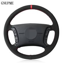 Hand-stitched Black Suede Red Marker Steering Wheel Cover For BMW E36 1995-1997 E46 1998-2004 X3 E83 X5 E53 E38 1994-2001 E31 2024 - buy cheap