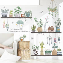 Adesivos de parede em vaso removíveis, decoração em vaso para parede do quarto, sala de estar, ecológico, decalques murais de arte em vinil 2024 - compre barato