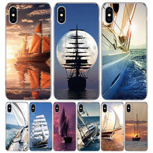 Funda de teléfono personalizada con diseño de velero para Iphone, carcasa de protección personalizada con diseño de velero para Iphone 11, 12, 13 Pro Max, 6, X, 8, 6S, 7 Plus, XS + XR, 5S, SE 2024 - compra barato