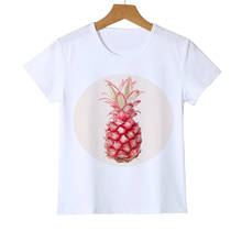 Camiseta con estampado de piña para niños, ropa informal de marca de verano, Harajuku, de manga corta, con cuello redondo, nueva 2024 - compra barato