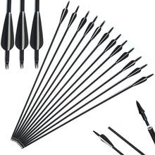 Linkboy Archery 6pcs/12pcs/24pcs Sp340 Carbon Arrows 3inch Vanes and insert Nocks 75gr Tips for Compound Bow Hunting Shooting 2024 - buy cheap