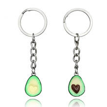 1Pc Couples Jewelry Fruit Key Chain Ring Keyring Couple Bag Chain 3D Printed Soft Pottery Avocado Keychain Jewelry 2024 - buy cheap