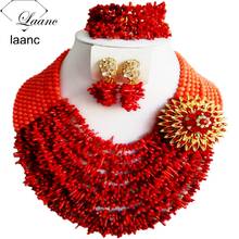 african pink and red coral beads necklace jewelry set nigerian wedding jewelry sets 2024 - buy cheap