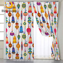 BlessLiving Wind Chimes Blackout Curtain for Living Room Colorful Bells Bedroom Curtain Festival Window Treatment Drapes 1pc 2024 - buy cheap