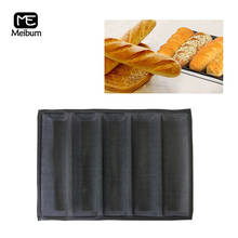 5 Cavity Black Porous Silicone Mold Hotdog Baguette Mould Long Loaf Eclair Bread Modle Non Stick Bakeware baking tools 2024 - buy cheap