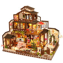 Diy Dollhouse Kit Miniature Building Model Big Doll House Furniture Vintage Japanese Courtyard Kids Toy Adult Gifts Wooden House 2024 - buy cheap