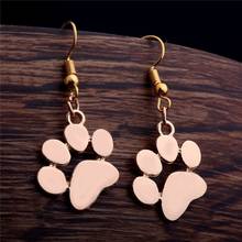 Pendientes colgantes con huellas de animales, joyería con estampado de pata de gato y perro, venta al por mayor, Z3P329 2024 - compra barato