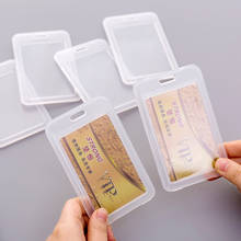 Chaveiro de plástico transparente simples, conjunto de capa para cartão, identidade, cartão de banco, ônibus, capa e bolsa 2024 - compre barato