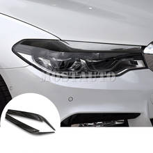 For BMW 5 Series G30 Carbon Fiber Headlight Eye Lid Eyebrow Trim Cover 2017-2021 2pcs Car Accessories Interior Car Decor 2024 - buy cheap