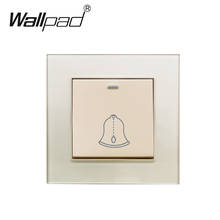 Doorbell Switch Wallpad Gold Crystal Glass Reset Wall Light Power Switch 16A Momentary Push Button 2024 - buy cheap