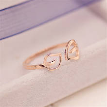 YUN RUO 316L Titanium Steel Jewelry Leaves Open Ring Anniversary Weeding Ring Rose Gold Fashion Woman Birthday Gift Never Fade 2024 - buy cheap