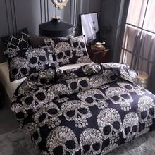 Promotion New 3d Halloween Bedding Western Style Dies Scrapbooking Home Textiles Bedroom Black Grey Bone Duvet Cover Pillowcase 2024 - buy cheap