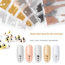 6 Grids 0.8-3mm Nail Art Tiny Steel Caviar Beads Mixed Size Metal 3D Design Rose Gold Silver Jewelry Manicure DIY Decoration 2024 - buy cheap