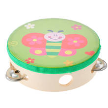 Wood Tambourines Drum Bell Toy Round Clapping Tambourine Drum Percussion 2024 - buy cheap