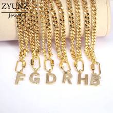 Collares con colgante de letra del alfabeto para mujer, cadena de eslabones con abalorio inicial, joyería, 6 uds. 2024 - compra barato