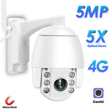 HISMAHO-cámara IP domo PTZ para exteriores, 3G, 4G, tarjeta SIM, 1920P, 5MP, HD, Audio bidireccional, inalámbrica, cámara de seguridad CCTV, Zoom 5X, Camhi 2024 - compra barato