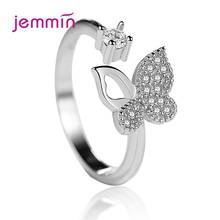 Brand 925 Sterling Silver Luxury Crystal Butterfly Wedding Rings For Women Open Knuckle Finger Ring AAA Cubic Zircon Jewelry 2024 - buy cheap