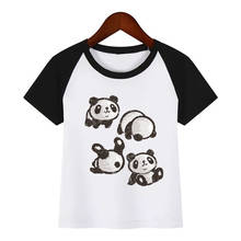 Tops de verano para niños y niñas, Camiseta con estampado de Panda de acuarela, ropa divertida de manga corta de Animal para bebé 2024 - compra barato