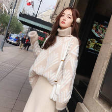 Estilo preguiçoso pulôver camisola feminina grossa gola alta 2020 outono inverno coreano feminino camisolas 2024 - compre barato