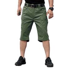 Summer Men Casual Shorts Men Solid Color Multi-Pockets Quick Dry Outdoors Tactical Capri Pants Sports Trousers шорты мужские 2024 - buy cheap
