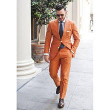 Terno masculino laranja, elegante, novo, terno masculino, padrinhos de casamento, smoking, formal, traje para negócios, 2021 2024 - compre barato