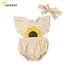 Ma&Baby 0-24M Summer Baby Girl Rompers Sunflower Newborn Infant Baby Jumpsuit Romper Ruffles Sunsuit Overalls Clothes 2024 - buy cheap