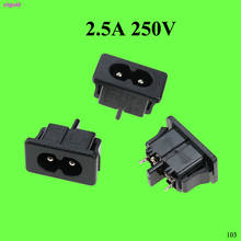 Enchufe macho negro BX 180, Conector de toma de corriente IEC320 C8, CA 250V, 2.5A, 2 pines, 8 palabras, BX180-C, 1 ud. 2024 - compra barato